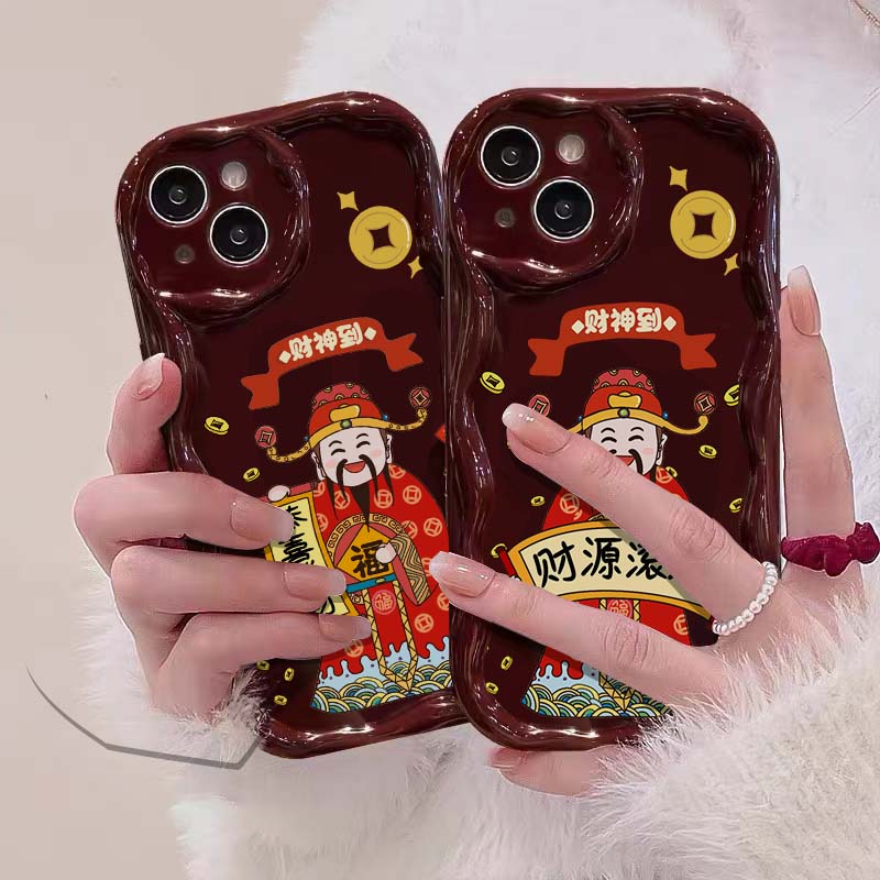KEBENA财神到恭喜发财适用iPhone15手机壳苹果小米14vivo华为oppo
