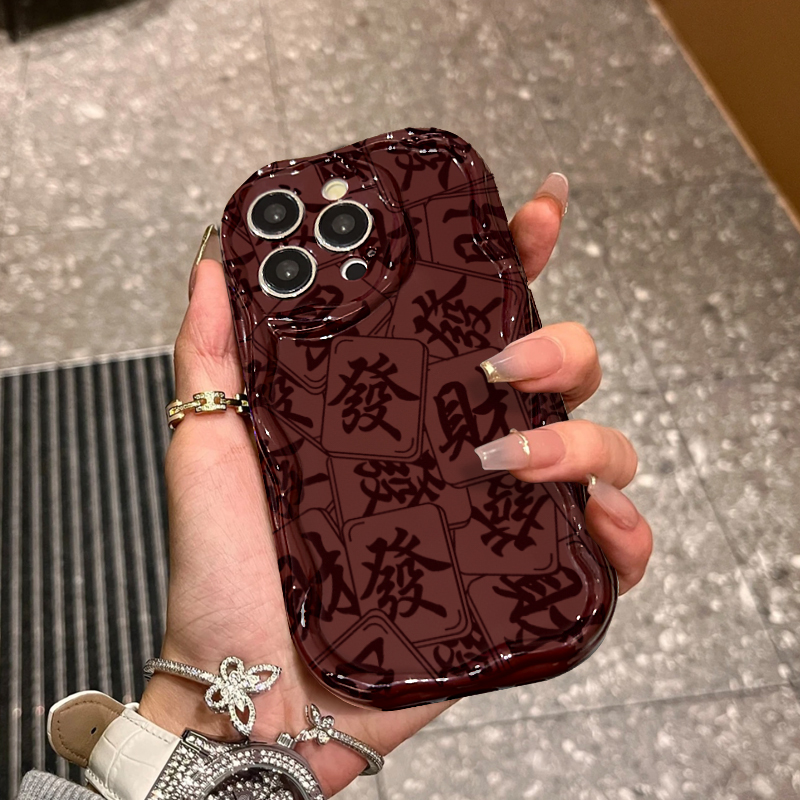 KEBENA麻将发财适用苹果15iPhone13/12手机壳小米14vivo华为oppo