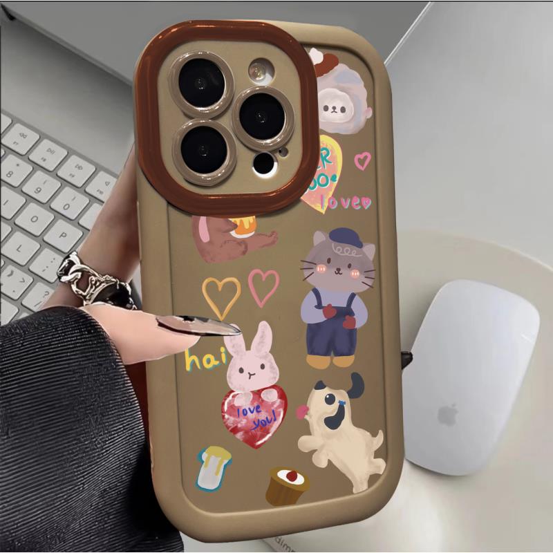 KEBENA黄油画动物泡芙壳苹果15pro手机壳iphone13/14promax防摔12