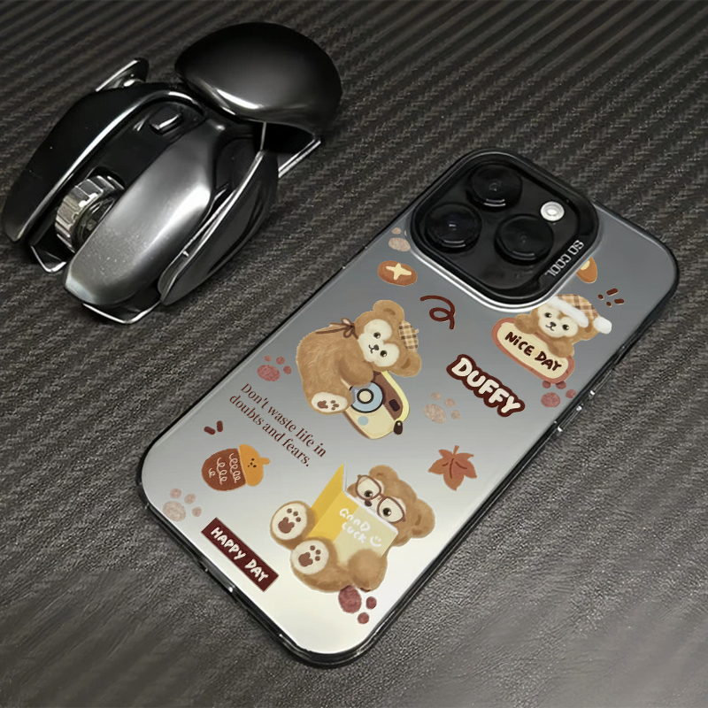 KEBENA可爱达菲熊彩银苹果15手机壳iPhone13高级12防摔14promax11