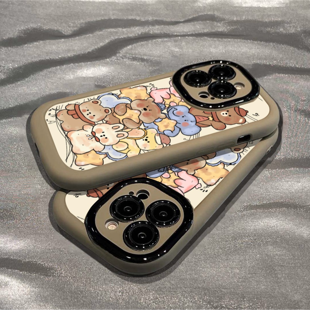 KEBENA卡通星星动物苹果15promax手机壳iPhone13泡芙14壳12防摔11