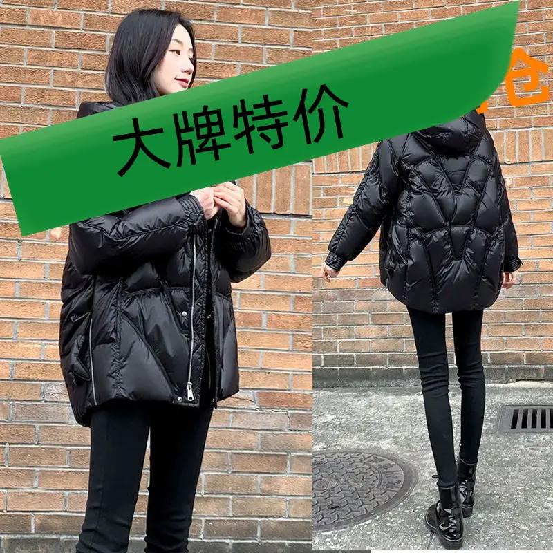 雅鹿服女2022秋冬季薄款服轻薄中长款短款加厚