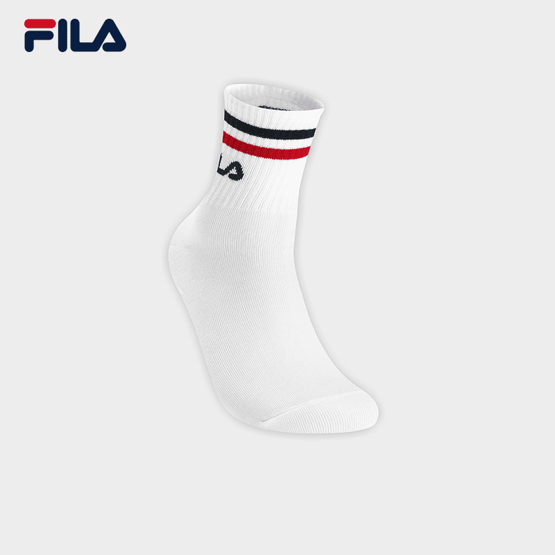 FILA斐乐袜子运动休闲透气白色训练跑步运动袜
