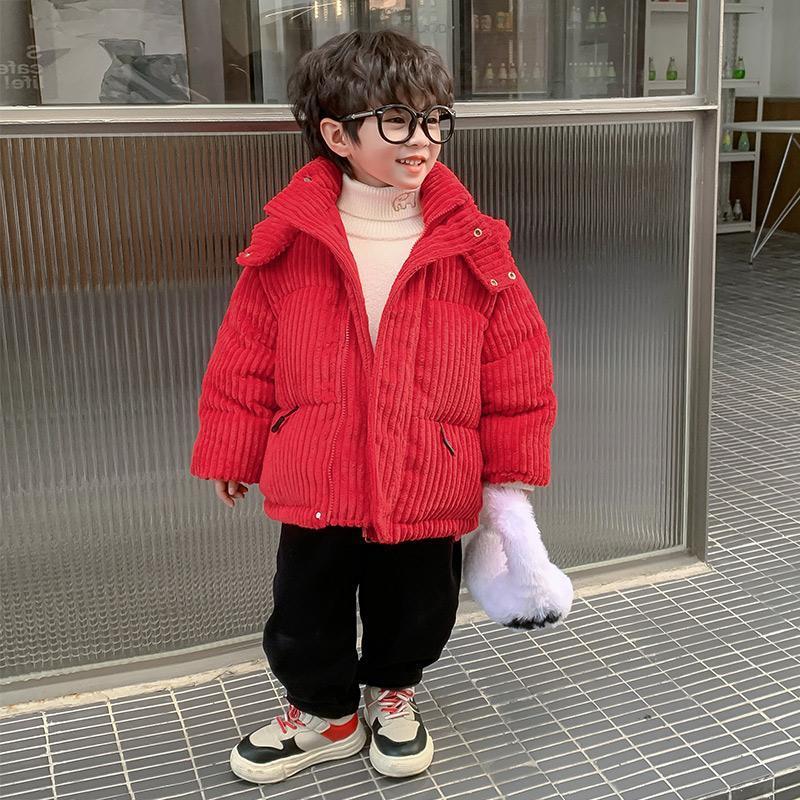 男童棉服冬款2023新款儿童冬季加厚灯芯绒外套冬装棉衣拜年服棉袄