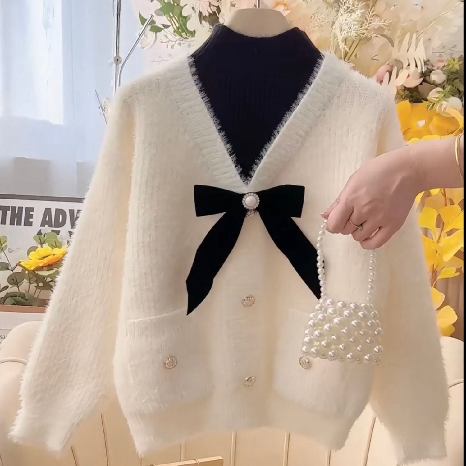 女童水貂绒毛衣秋冬季新款洋气儿童加厚内搭女孩假两件高领针织衫