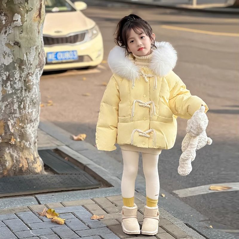 女童棉服冬装外套2023新款儿童洋气加厚短款棉袄宝宝冬季女童棉服