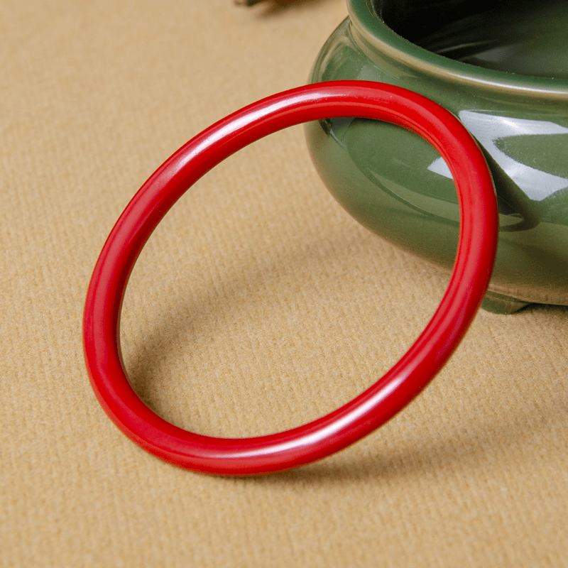 瑞思祥 含辰砂工艺品【高含量水飞红砂】精品天然砂叮当镯时尚百搭