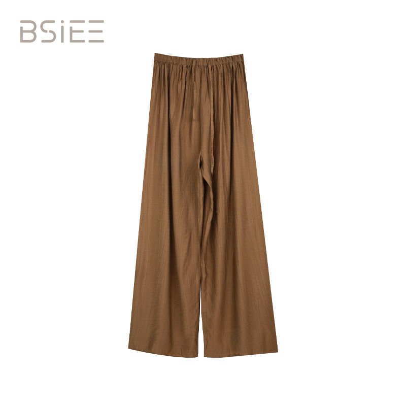 BSIEE本涩褶皱抽绳垂感休闲裤颜色尺码随机不可调换