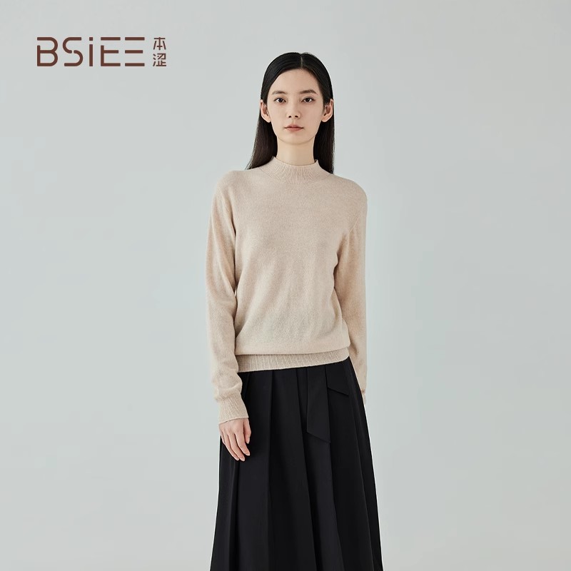 圆领羊毛衫新品无缝一线成衣纯羊毛奢柔打底衫