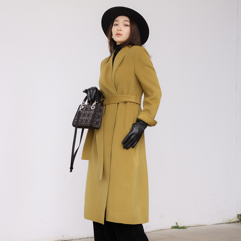 【入秋特惠】羊绒10% 2024新款大衣女中长款过膝气质高端毛呢外套