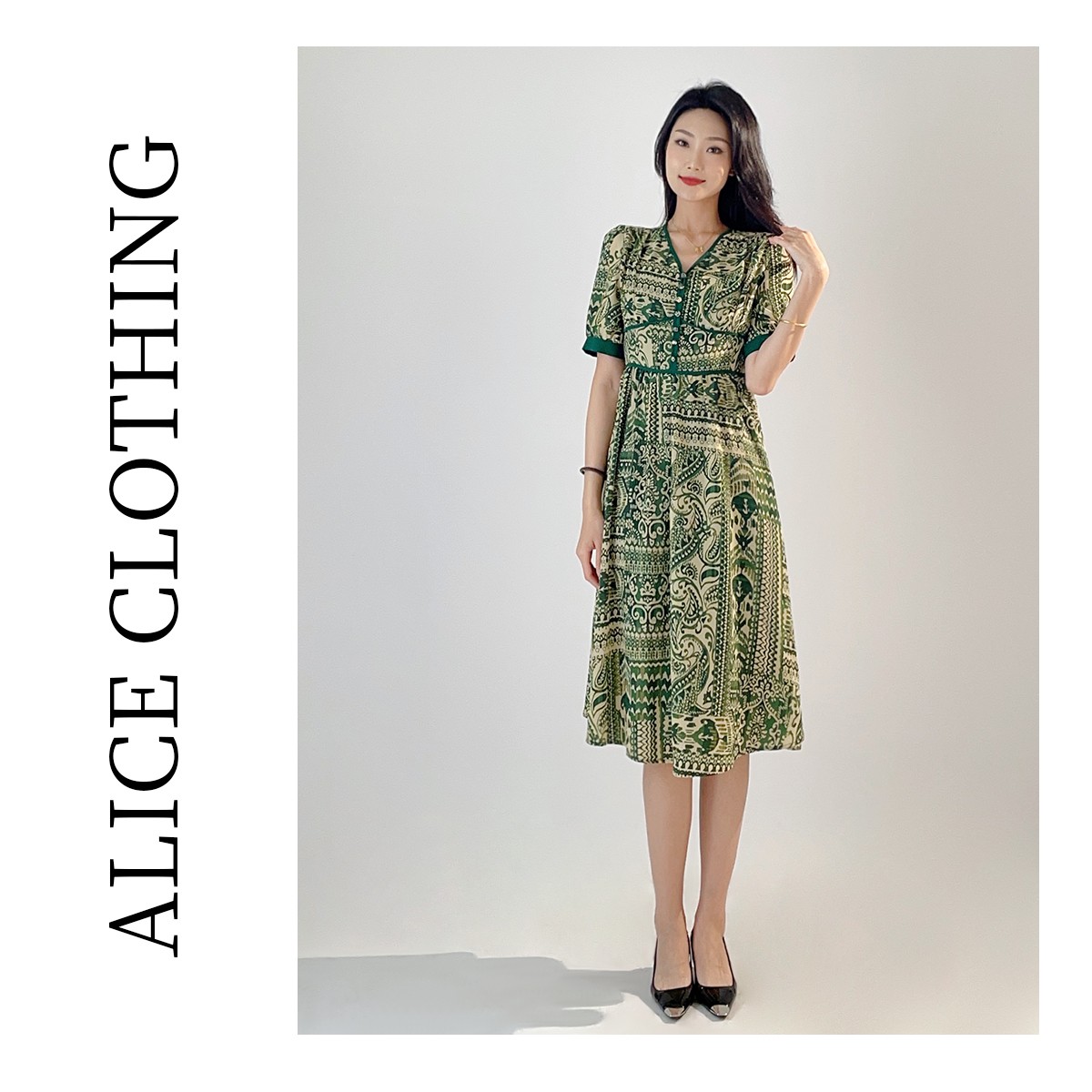 2【ALICE “巴塞罗那”度假连衣裙】清新轻盈 显瘦立裁 S2132268G