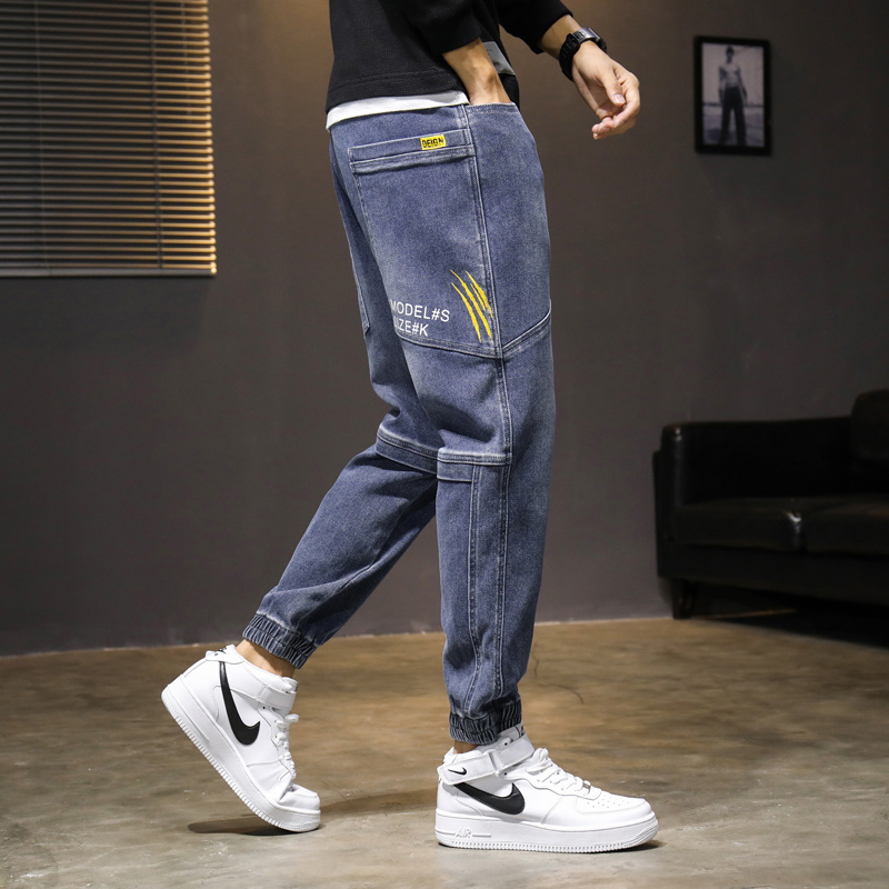 瑶发推荐 【加绒/不加绒可选】秋冬新款男士束脚牛仔裤休闲潮流大