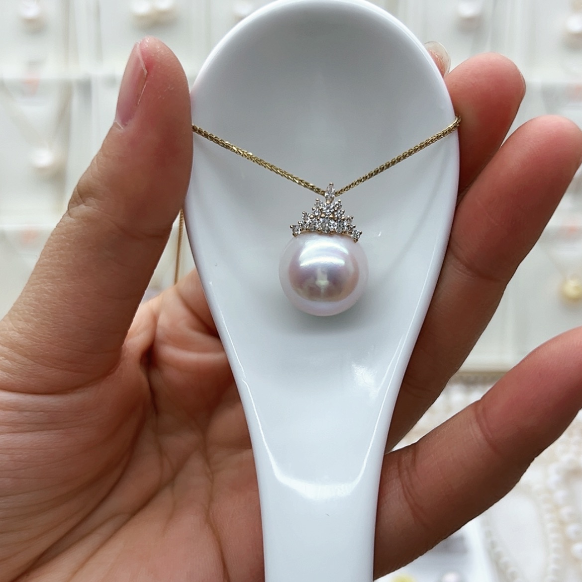 【闪购商品】淡水珍珠颈饰18K金镶嵌