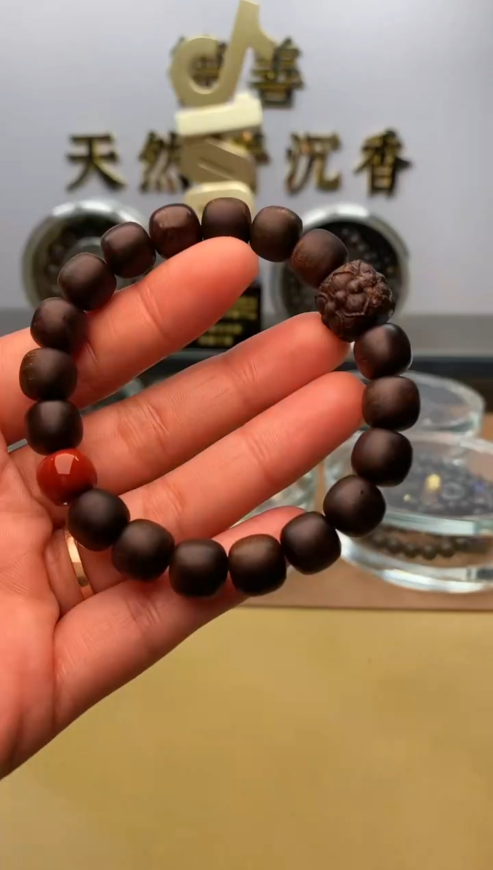 【闪购商品】沉香手串C古董老白棋老型桶珠单圈设计款ZX