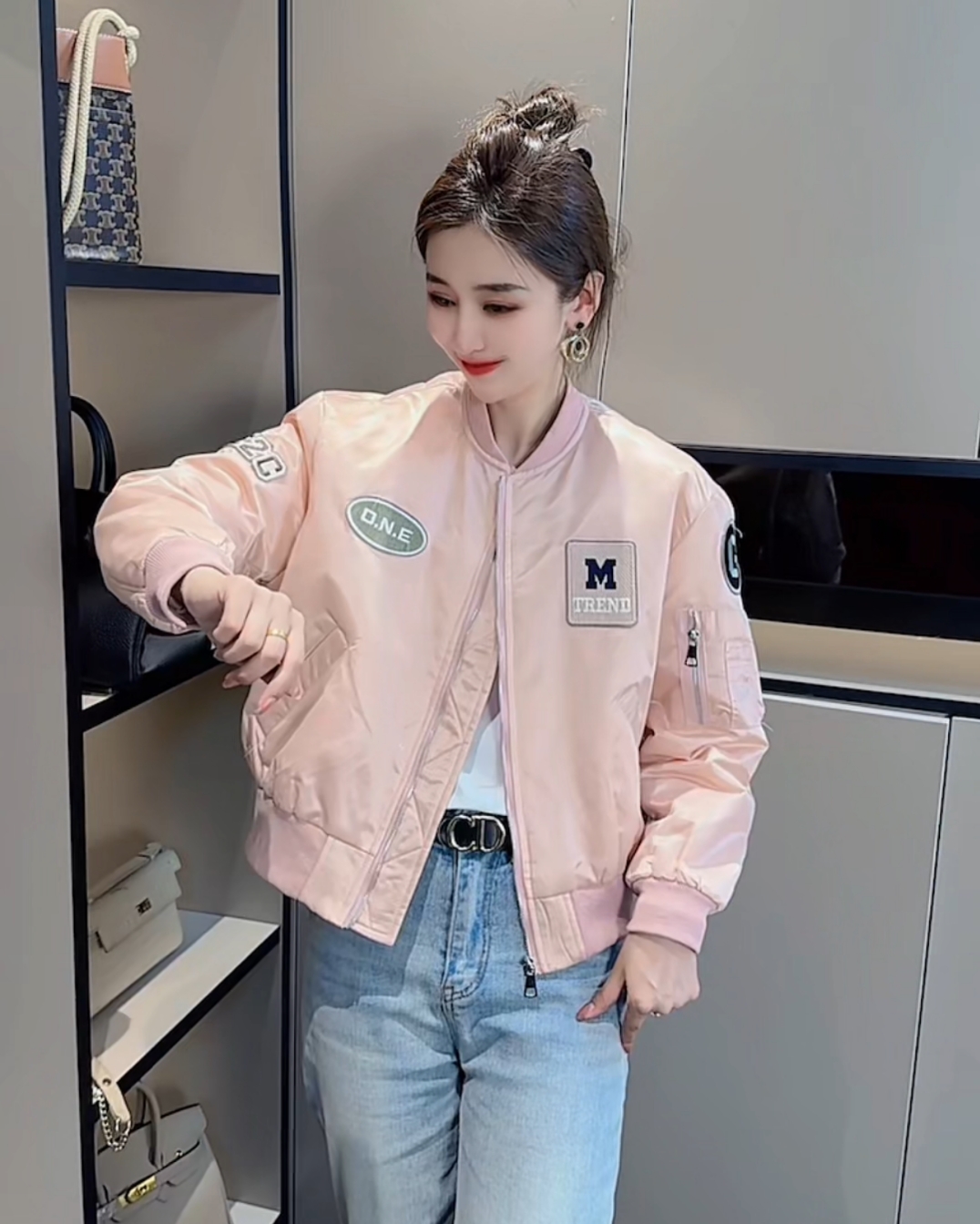 【新升级版—A】加棉款086美拉德大码女棒球服刺绣贴标休闲夹克外套