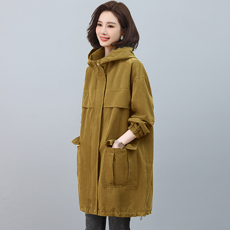 高端风衣女中长款春秋2024新款时尚休闲宽松大码胖mm显瘦外套大衣