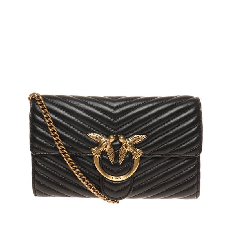 95新 PINKO PORTAFOGLIO LOVE BAG CHEVRON系列女士单肩包