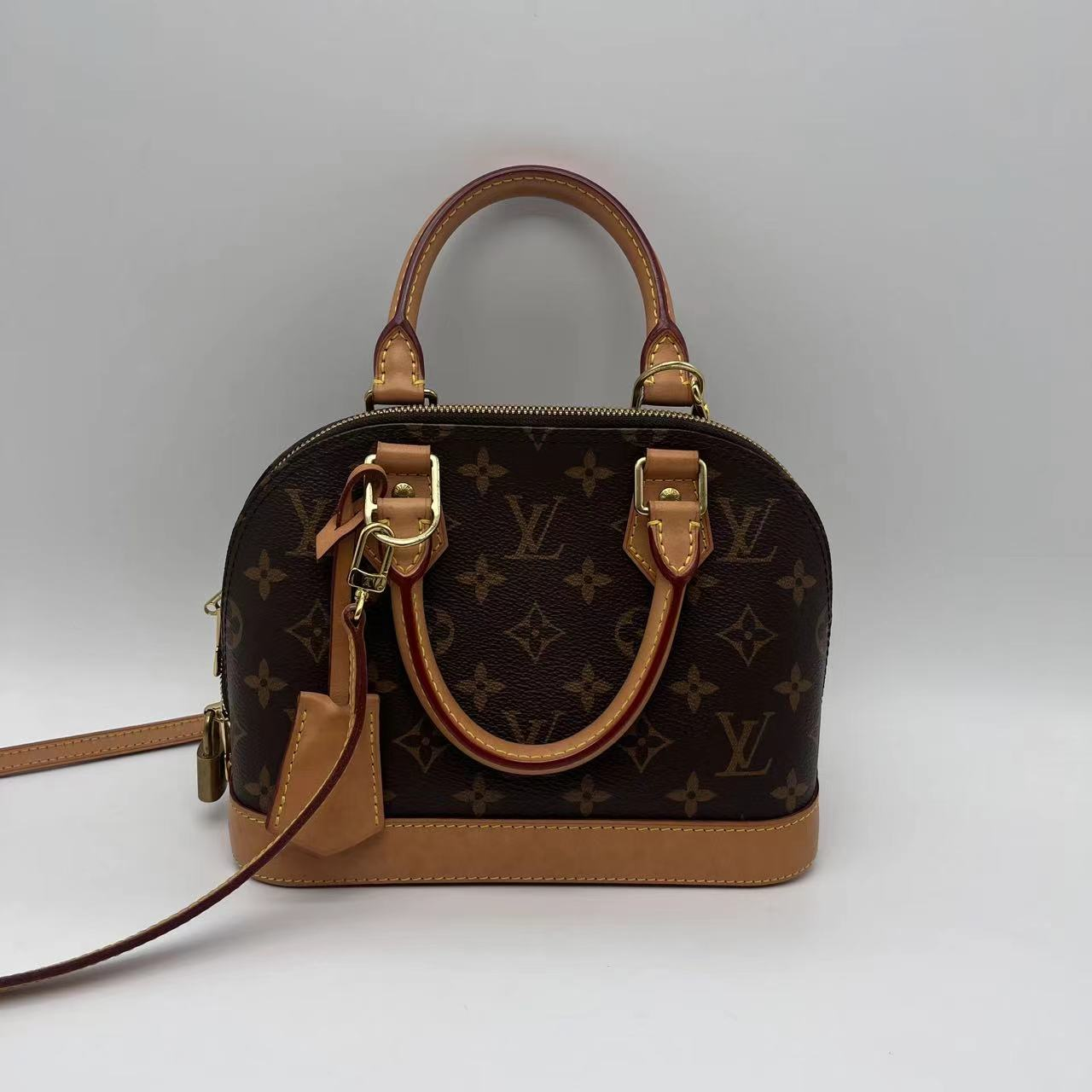 95新 LouisVuitton/路易威登 灵灵子老花系列小号女士手提贝壳bb