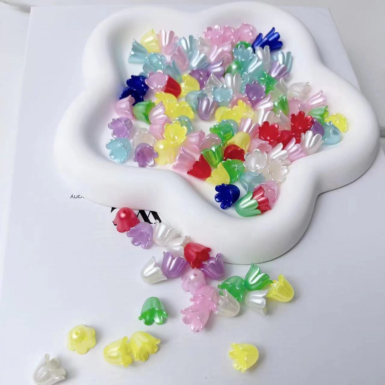 【班班精选】珠光单色铃兰花手工优选材料花环发箍搭配材料包创意