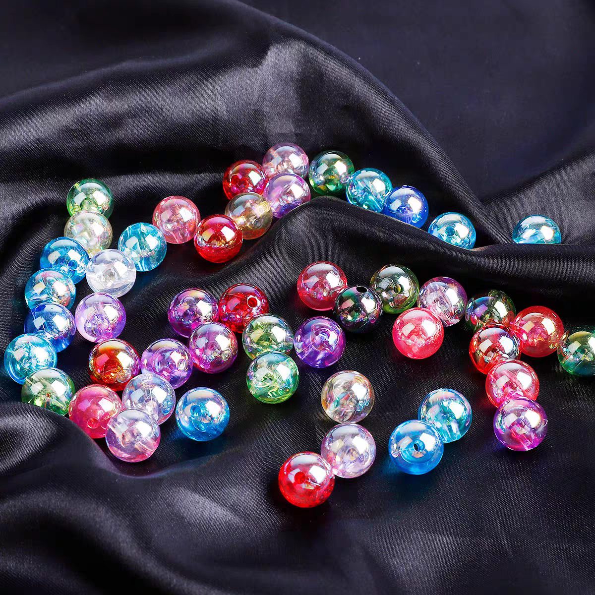【班班精选】6mm8mm炫彩水晶圆珠材料DIY亲子手工材料创意亚克力