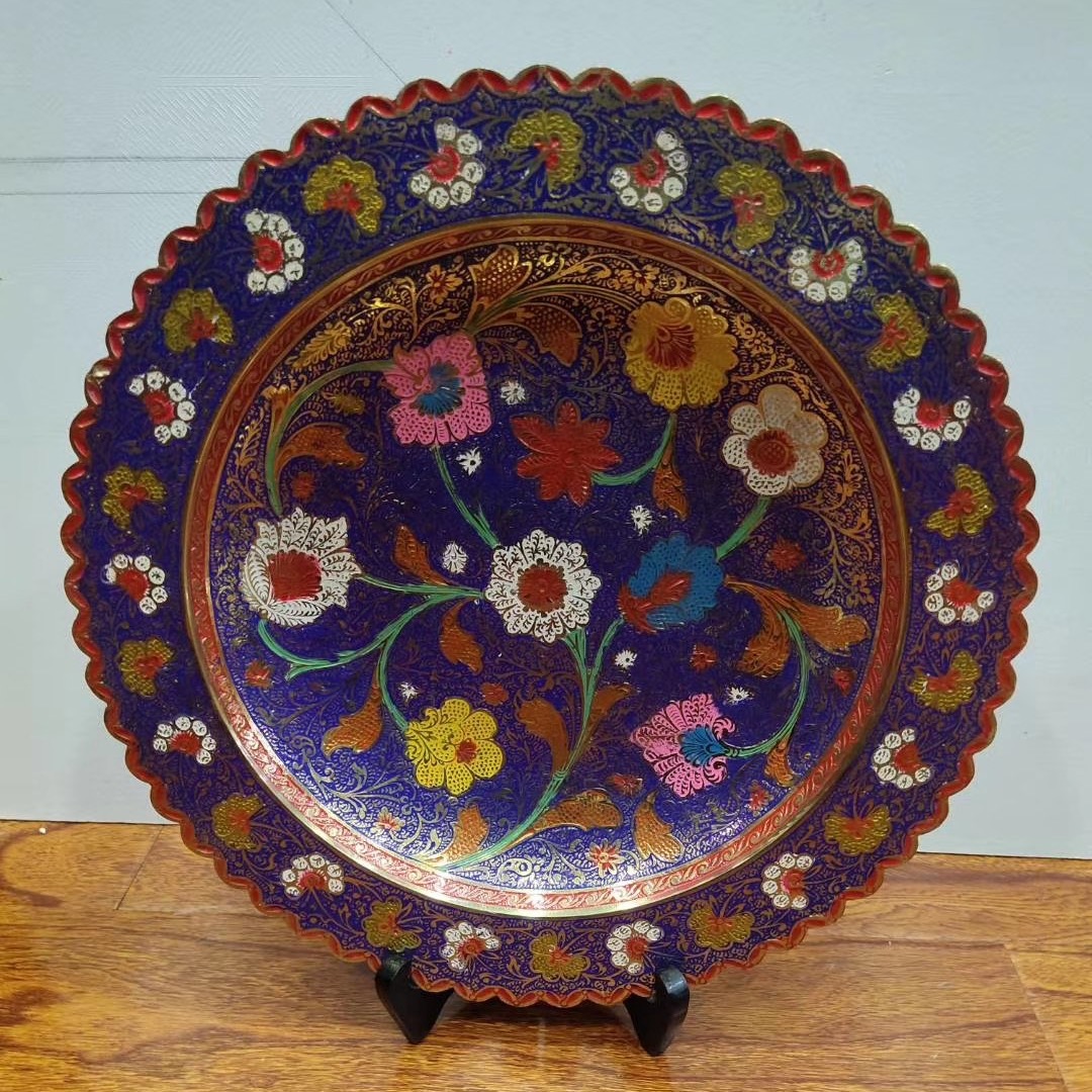 无铜盘 手工盘 铜摆件巴基斯坦手工挂盘