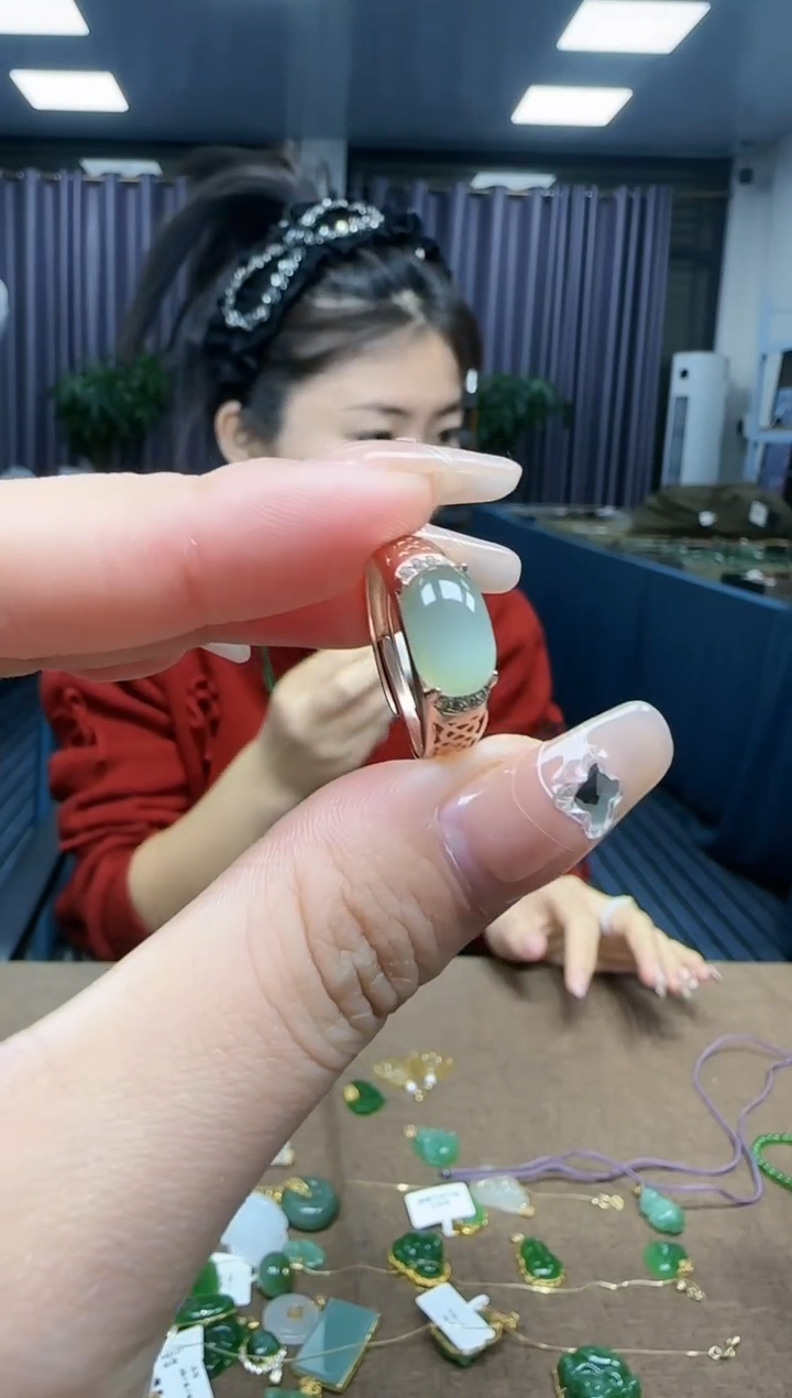 【闪购商品】和田玉戒指银S925镶嵌1