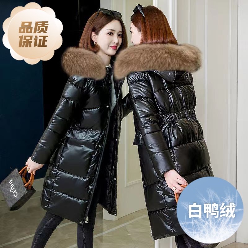 波登司羽绒服正品白鸭绒爆款户外反季促销女款女士中长款加厚收腰