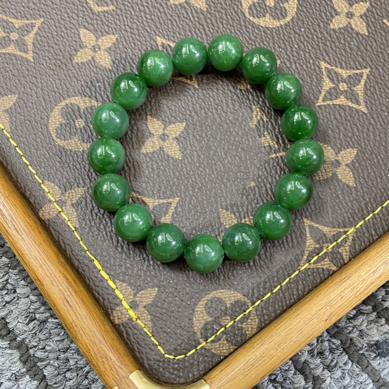 【夏露】 碧玉手链11-12mm手串素圈时尚经典百搭日常气质