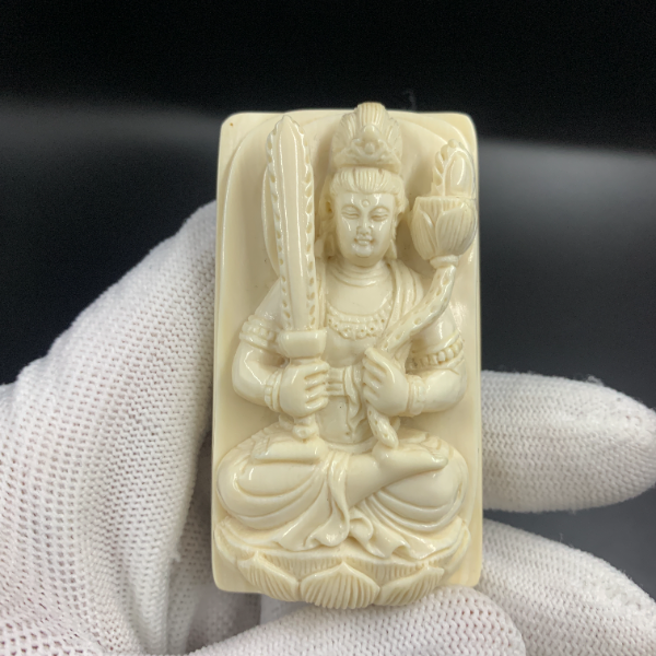 C9412天然猛犸牙雕刻牌 支持鉴定 假一罚四