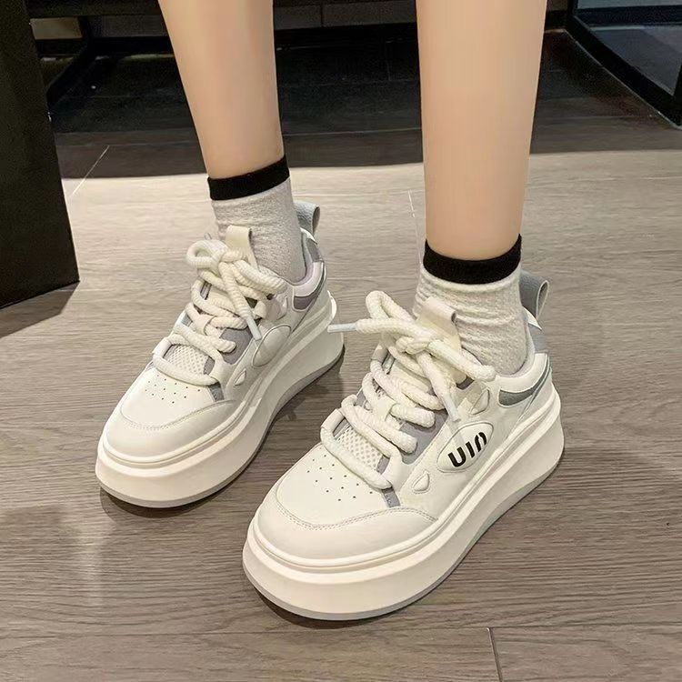 【万达撤柜】增高厚底小白鞋女2023新款秋季百搭休闲学生爆款板鞋