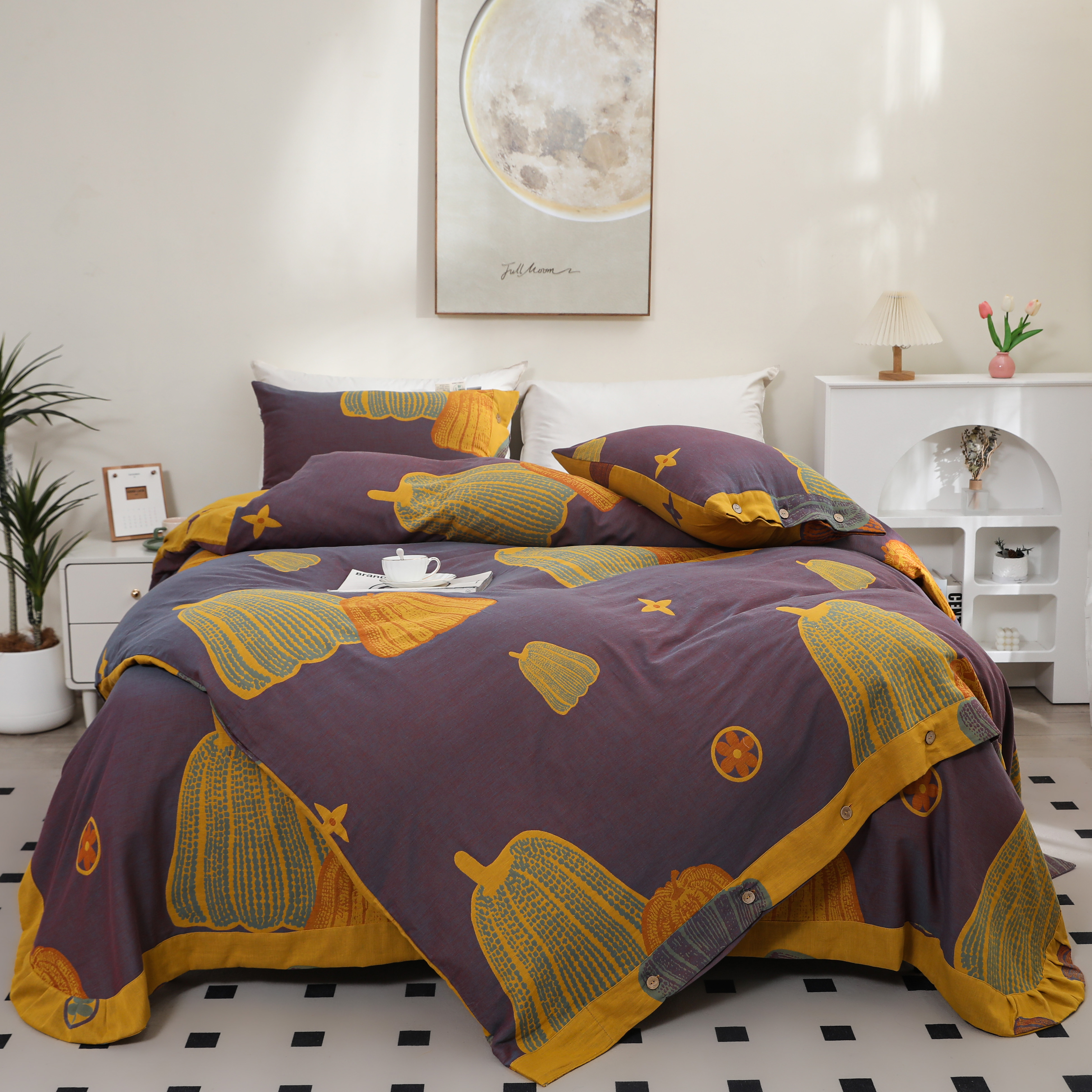 【相思南瓜紫—单人被】 1.5*2.0米双层纱A类可机洗