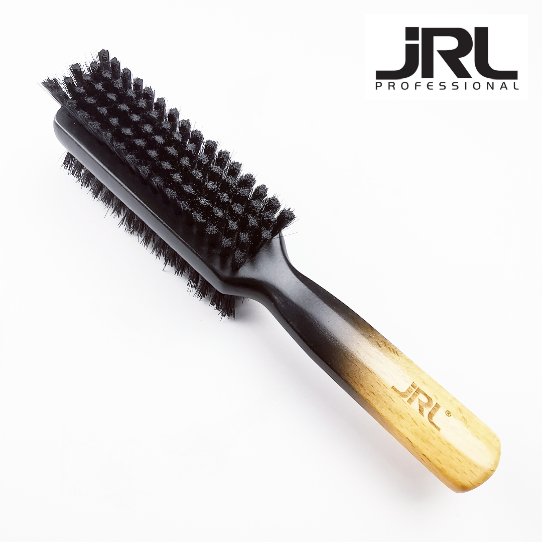 JRL复古barber油头扫发刷实木手柄双面碎发刷猪鬃毛男士剃须梳刷