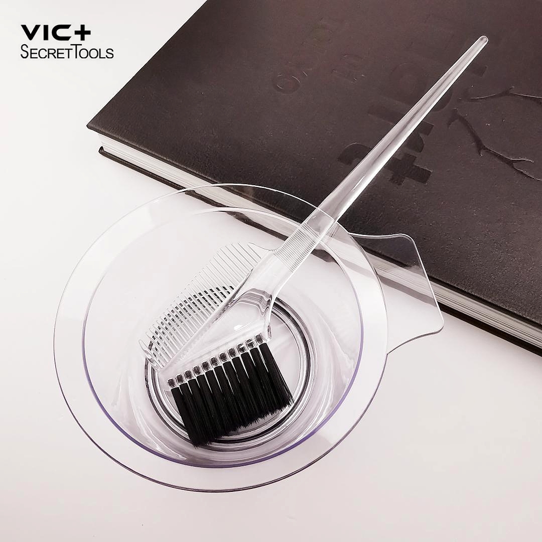 VIC+理发店焗油染碗美发工具发廊透明染发碗染发刷染膏碗大容量