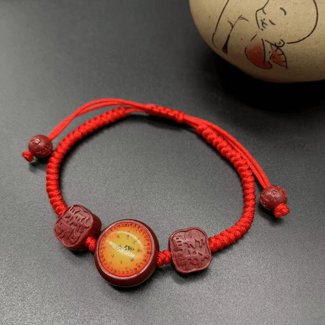 非金属玻璃手链 685 文殊菩提学生智慧款复古手链