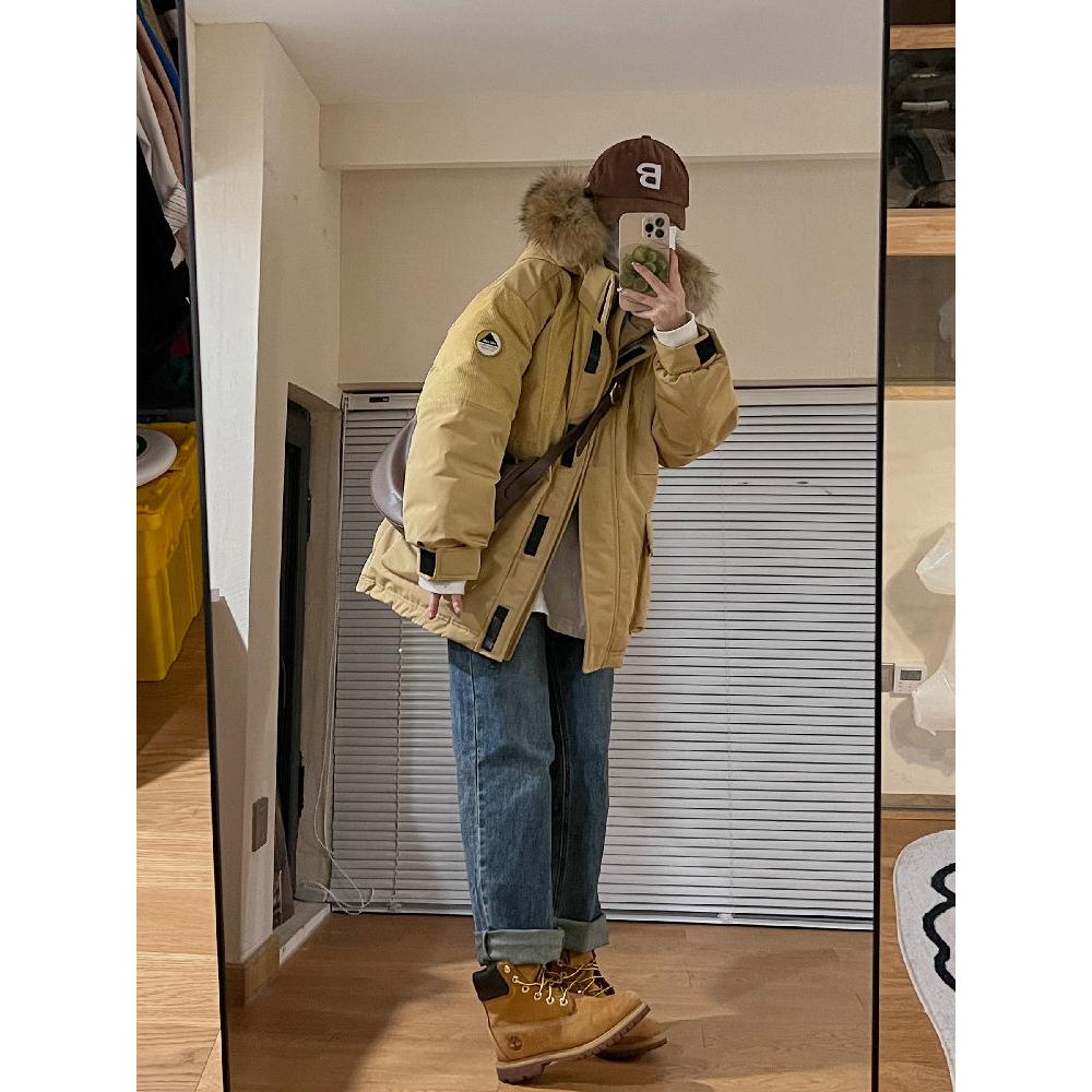 波司登羽绒棉服女2023新款中长款加厚棉衣情侣冬季工装派克服棉袄