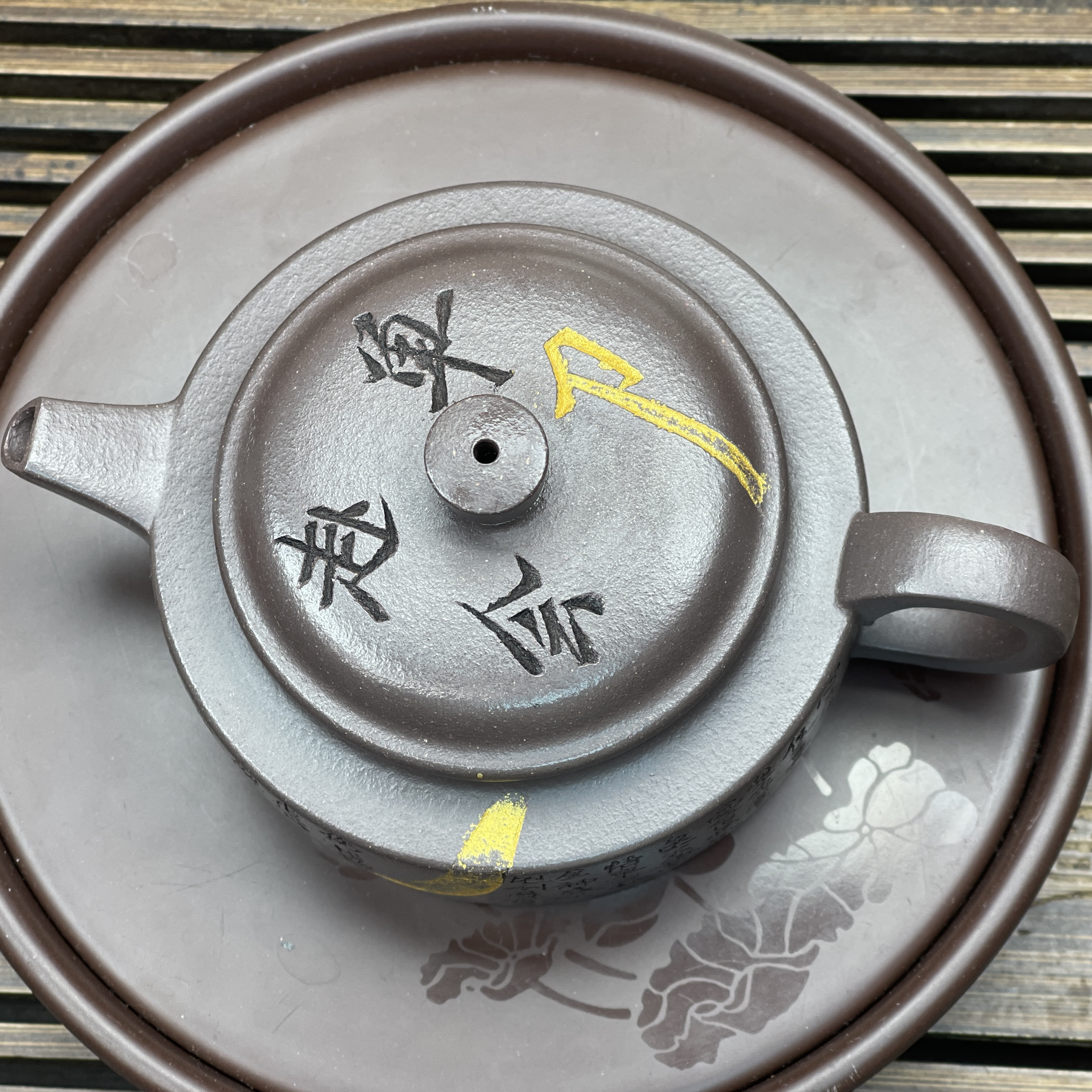 紫砂天青泥单刀赴会全手工德钟壶-200cc