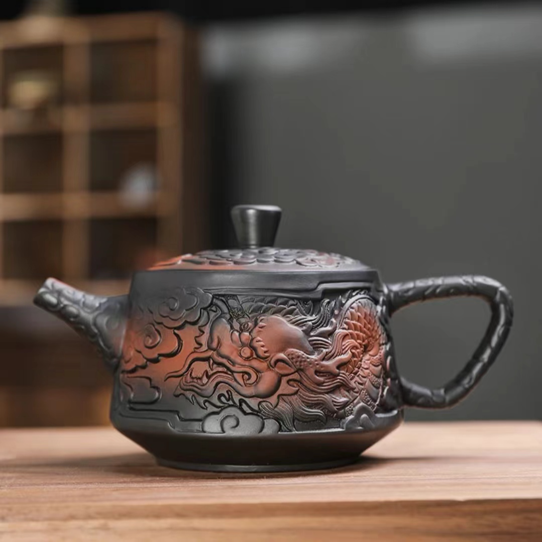 紫陶祥云龙壶-210ccA33