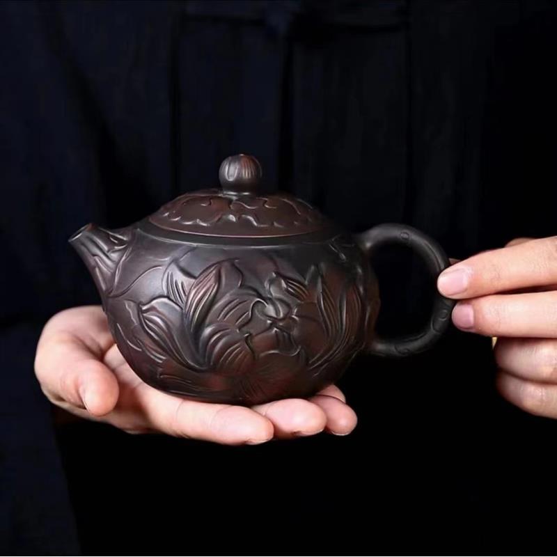 紫陶莲花西施壶-220ccA88