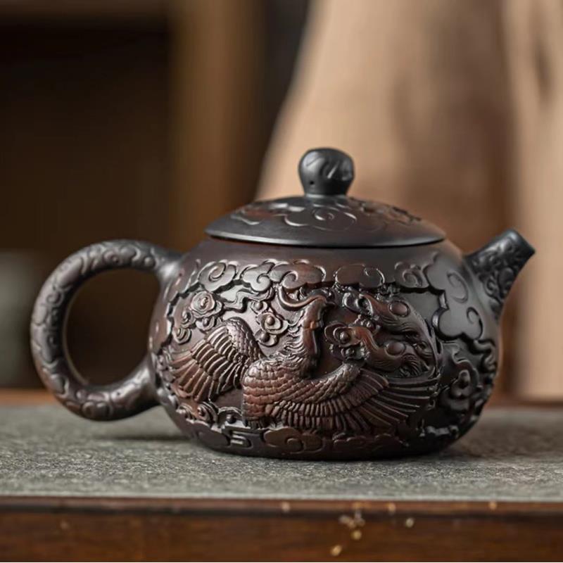 紫陶龙凤西施壶-280ccA33