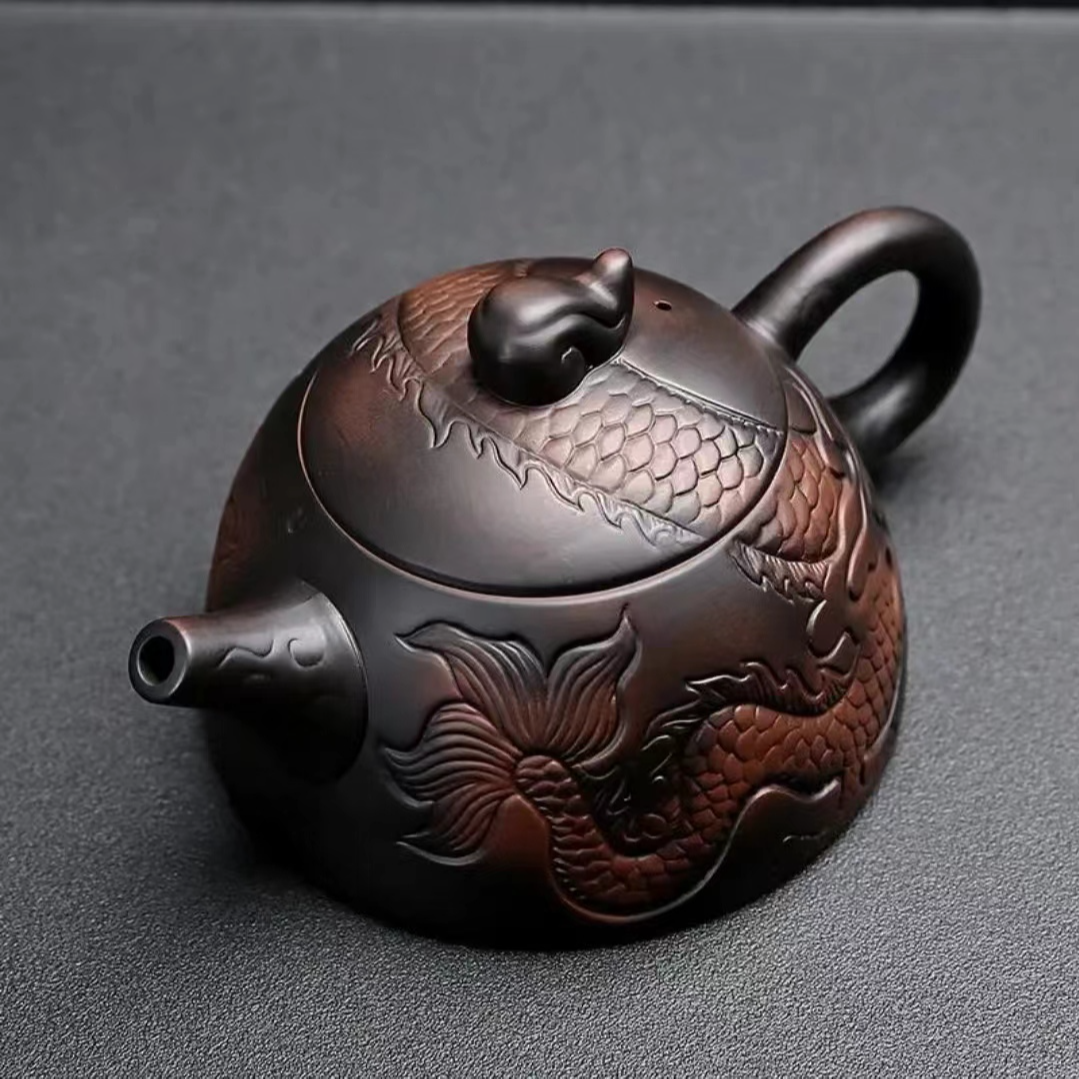 紫陶祥龙石瓢壶-300ccA33