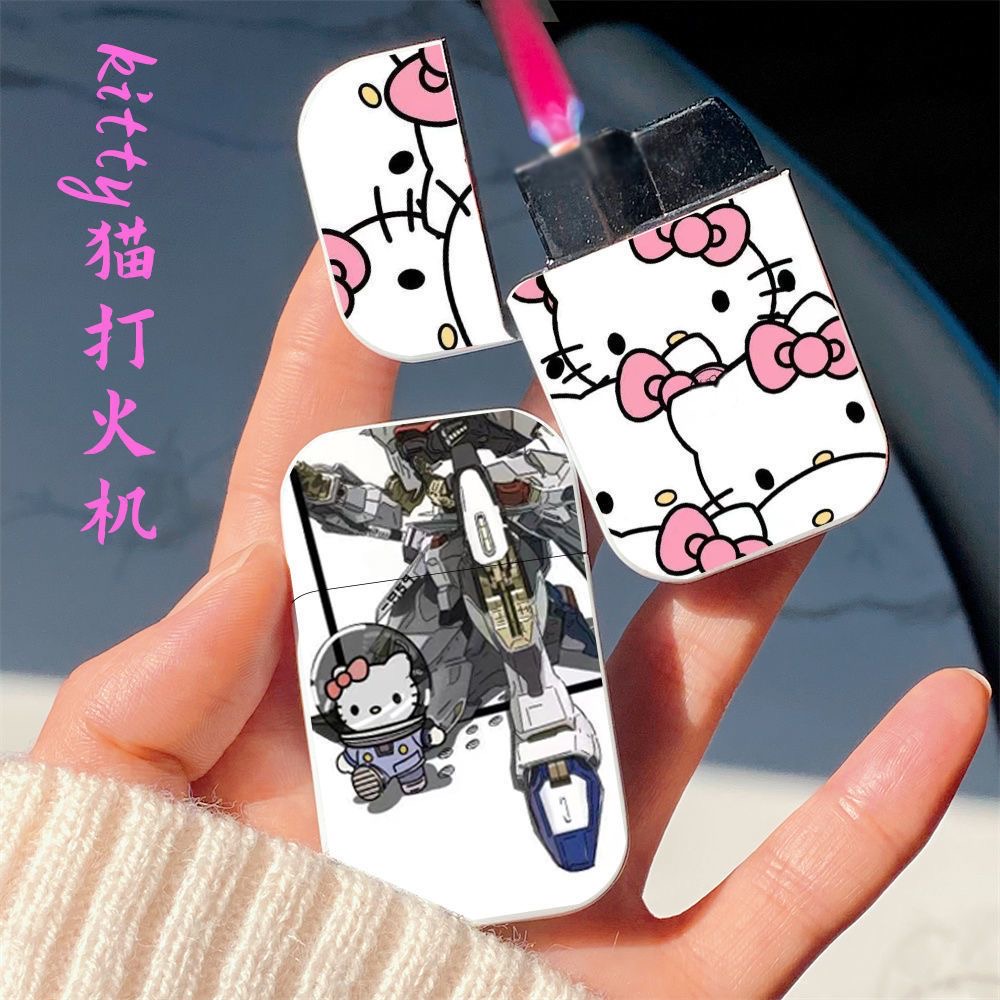 hellokitty充气大货可爱卡通打火机粉色火焰创意打火机女士男朋友