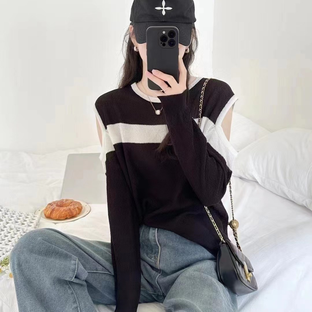 2023新款百搭显瘦飞飞袖针织防晒