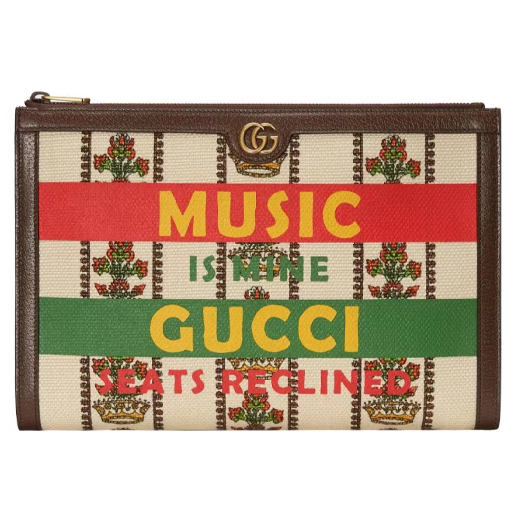 99新 GUCCI/古驰 古驰100周年限定手拿包/M201/赠钥匙扣