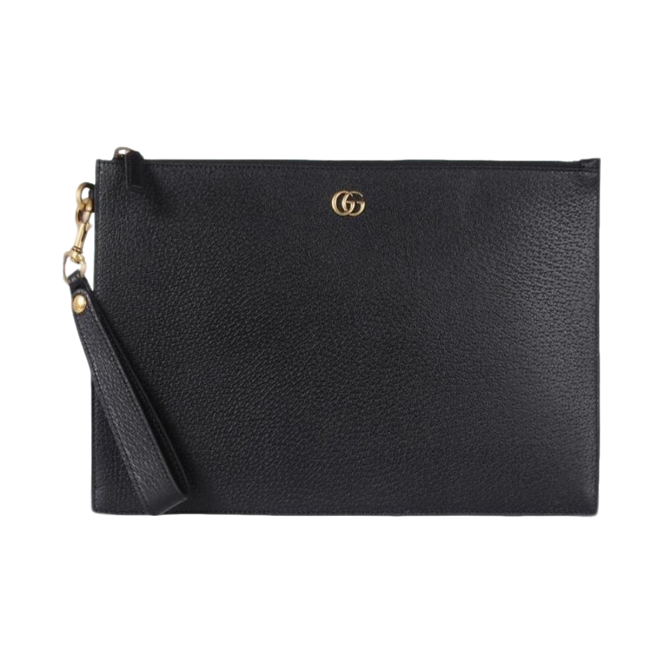 90新 GUCCI/古驰 古驰金标LOGO手拿包/Q227