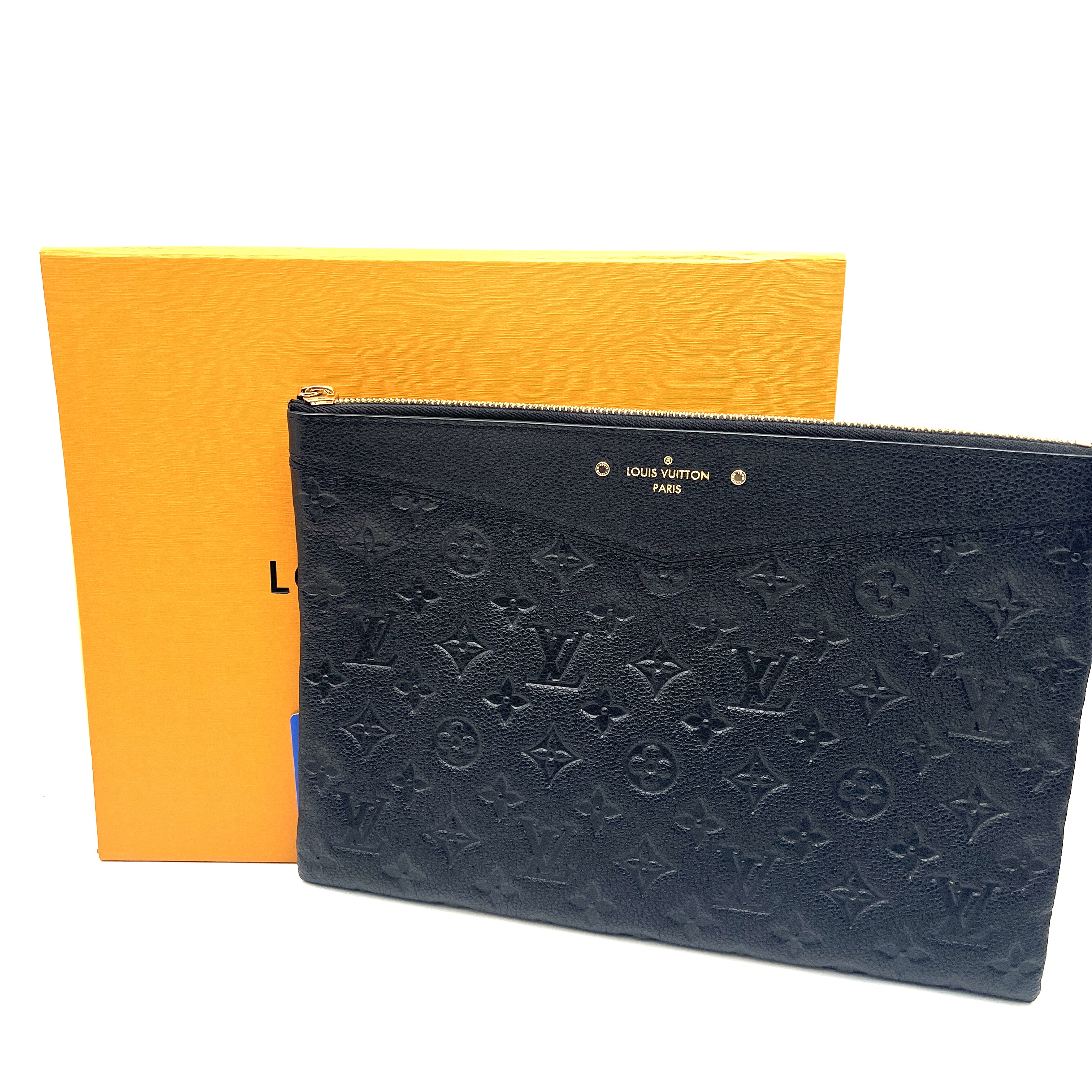 95新 LouisVuitton/路易威登 Lv黑老花手拿包/M216/赠送钥匙扣