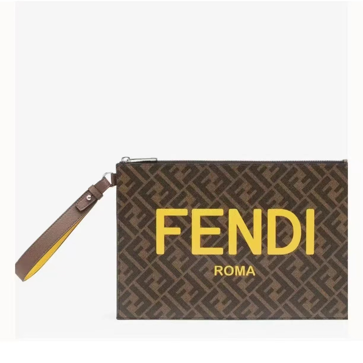 99新 FENDI/芬迪 芬迪老花手拿包/P153/赠钥匙扣
