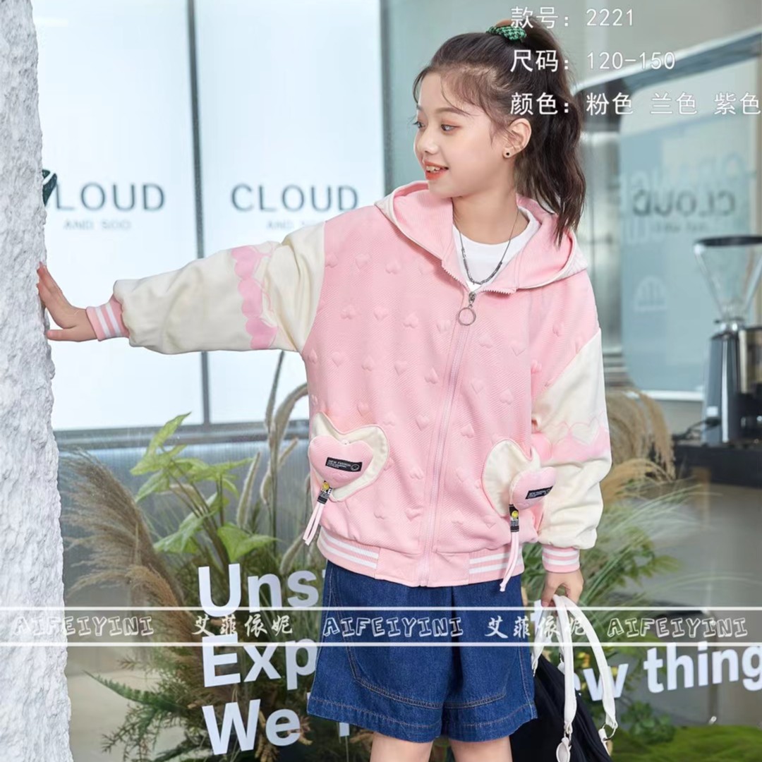 女童棒球服外套秋装洋气儿童装2024新款韩版网红开衫夹克春秋上衣