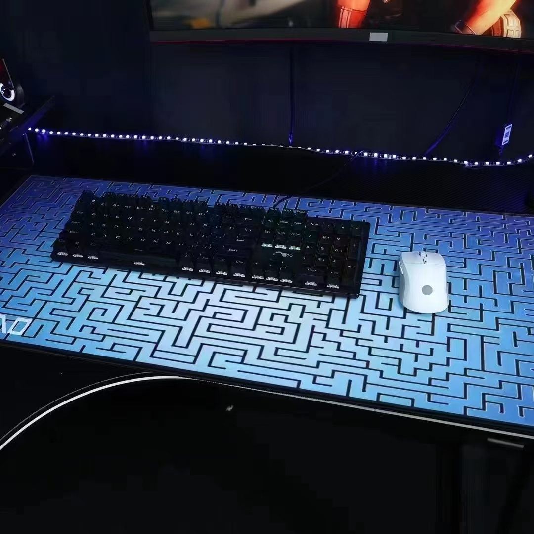 鼠标垫超大号办公快捷键加厚锁边游戏键盘护腕软桌垫男女可爱黑色