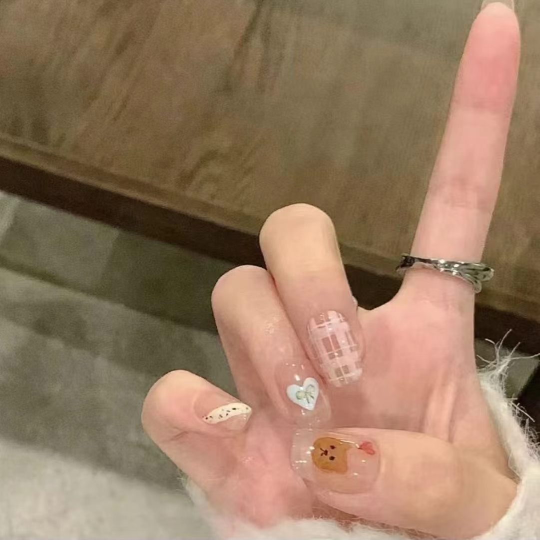 【15副穿戴甲】 短款高级感猫眼穿戴甲高级美甲亮片（无工具包）