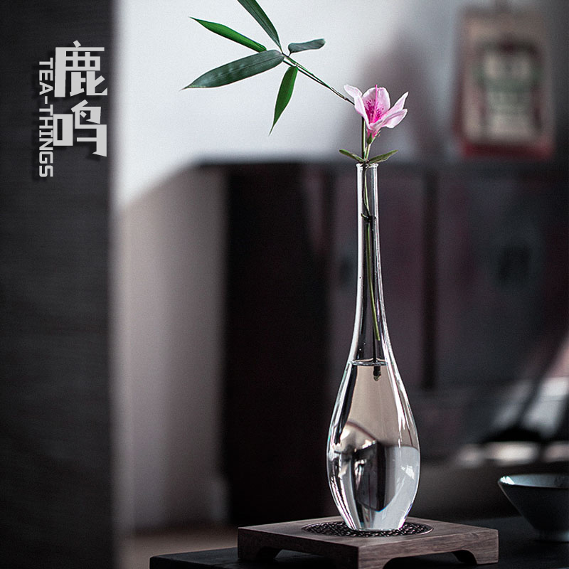 【小扬哥甄选】禅意日式玻璃花瓶侘寂风ins小口花器插花水养家居